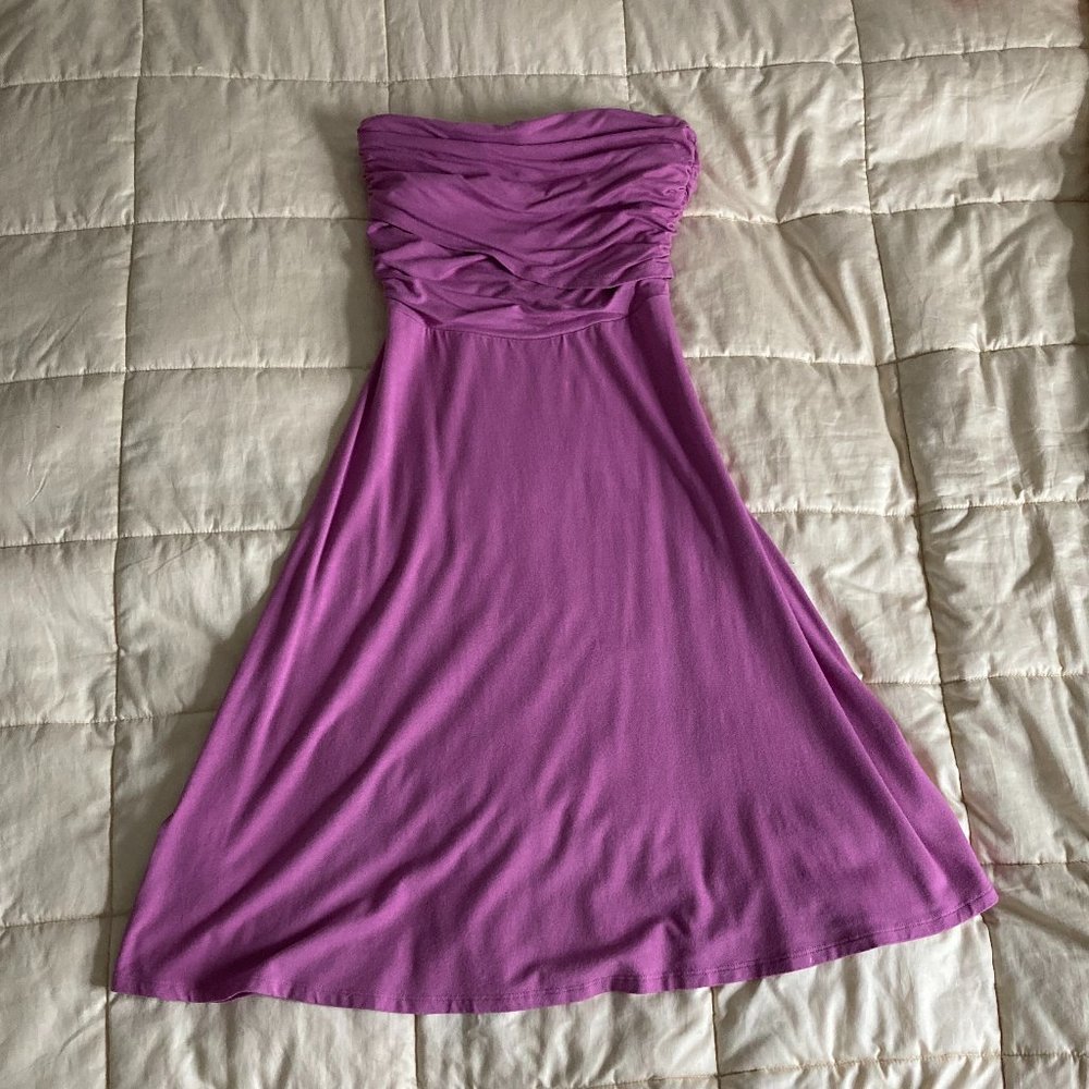 Ann Taylor Purple Strapless Dress - Picture 3 of 3